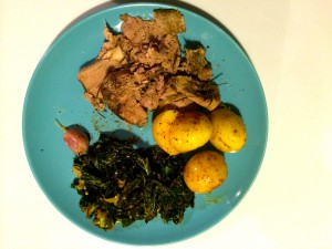 Roast lamb dinner