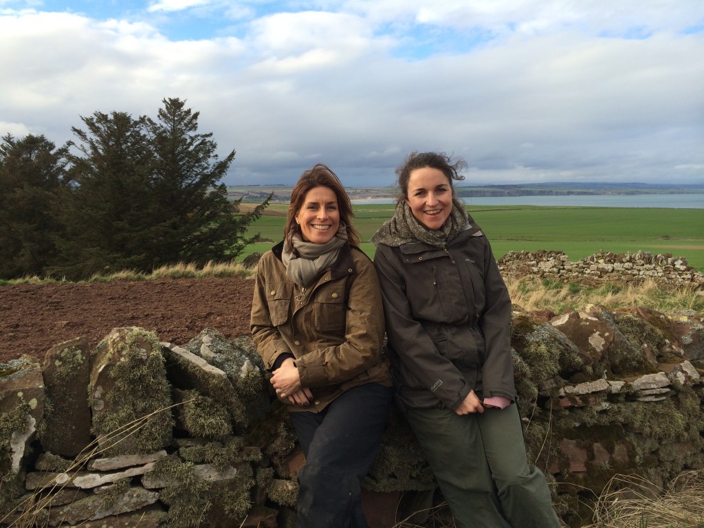 On the cliffs with Landward presenter Sarah Mack.