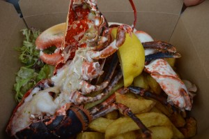 Lobster and chips caught off East Lothian. 