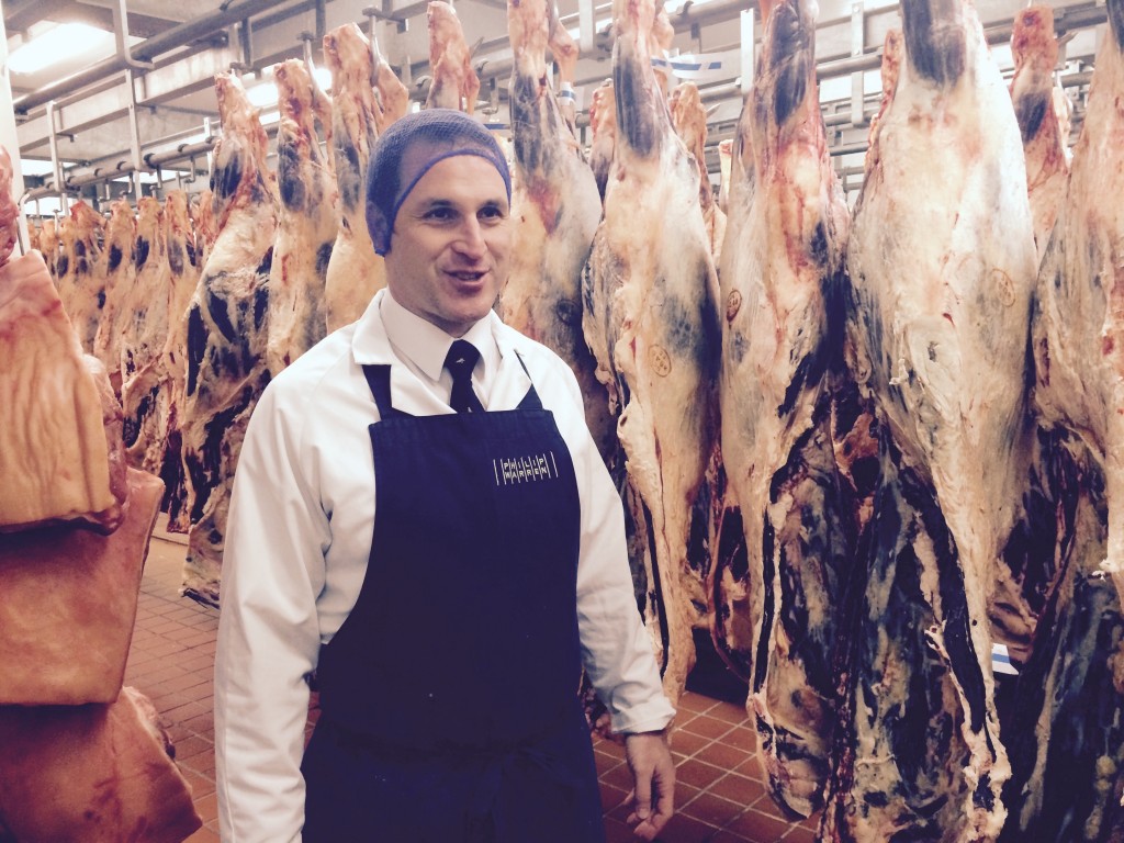 Ian Warren in the cold store where beef is aged for chefs. 
