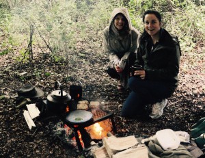 Camping in the English summer.