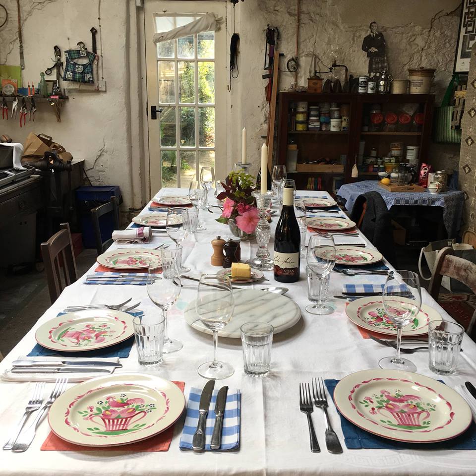 The dining table at Newton Walled Garden