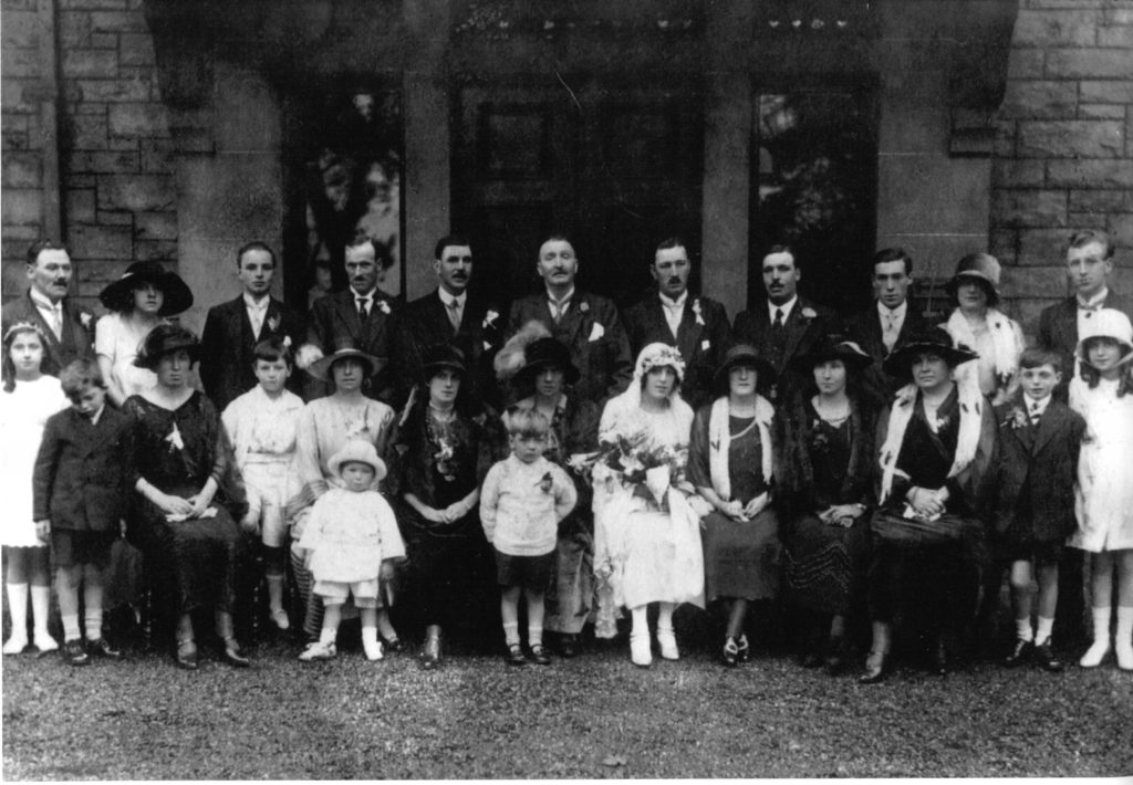 My Great Grandmother, Maryann Rankin (nee McArdle) on her wedding day in June 1923 with the extended Cadona clan, a well known show people family. 