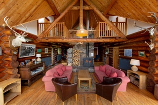 The interior of the Log House on Ben Damph Estate